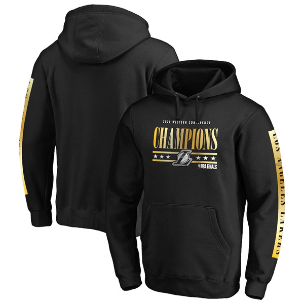 Men's Los Angeles Lakers Black 2020 Western Conference Champions Game Lead Pullover NBA Hoodie